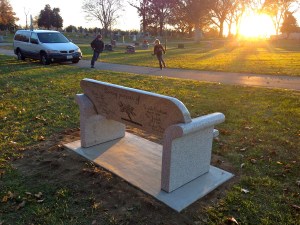 Lana's Bench At Sunset