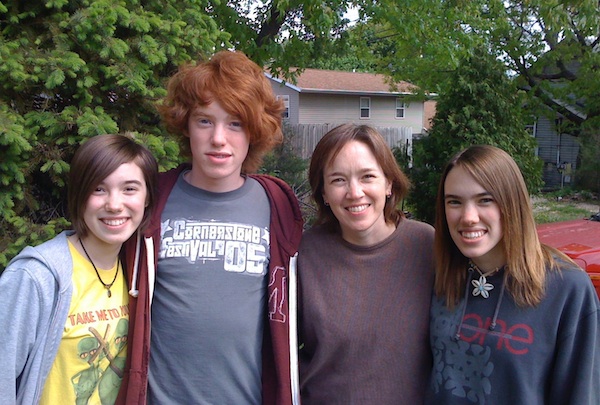 Lana (2nd from right) and her 3 college grads, taken 6 years ago this week when Karis (right), Lucas (2nd from left) and Makari (left) were still in high school