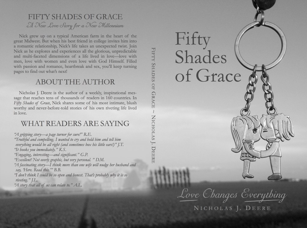 Full cover design for Nicholas Deere's book "Fifty Shades of Grace"