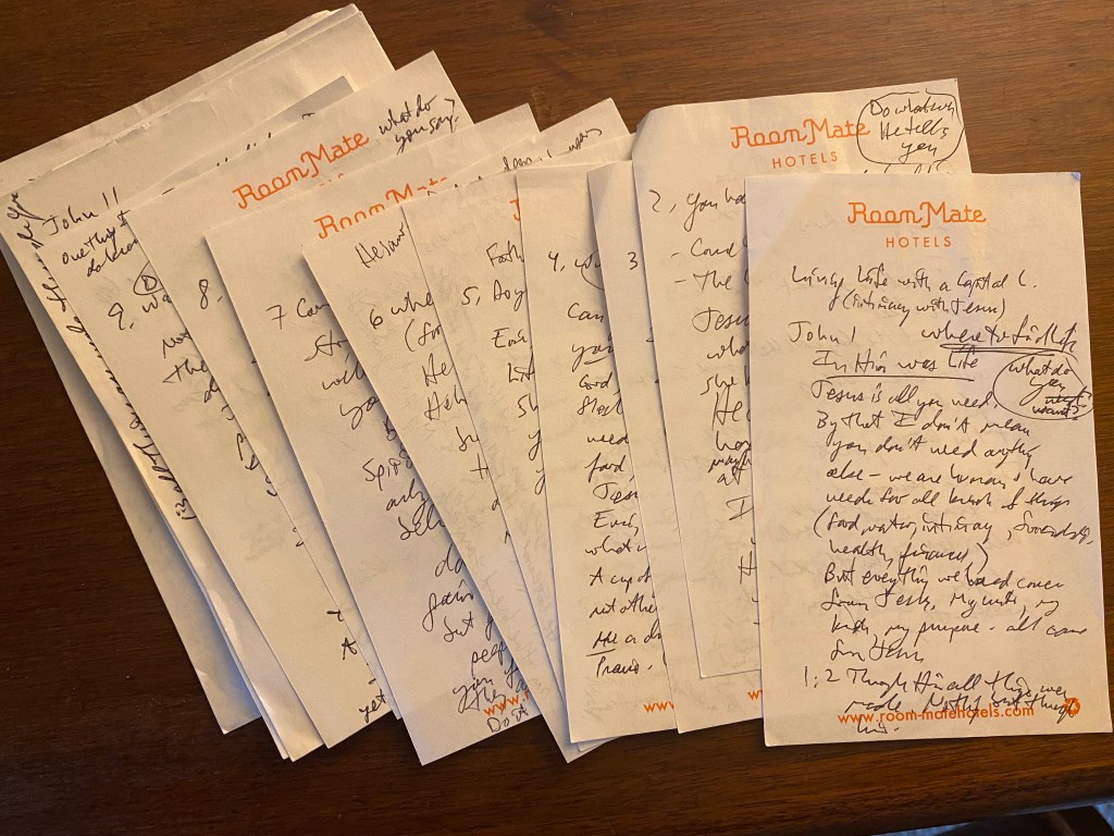 Notes for Eric Elder's devotional book on John from the Bible called "Living Life with a Capital L"